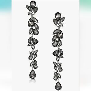 Crystal Long Earrings Bridal Wedding Tear Drop Chandelier Bride Prom Art Deco